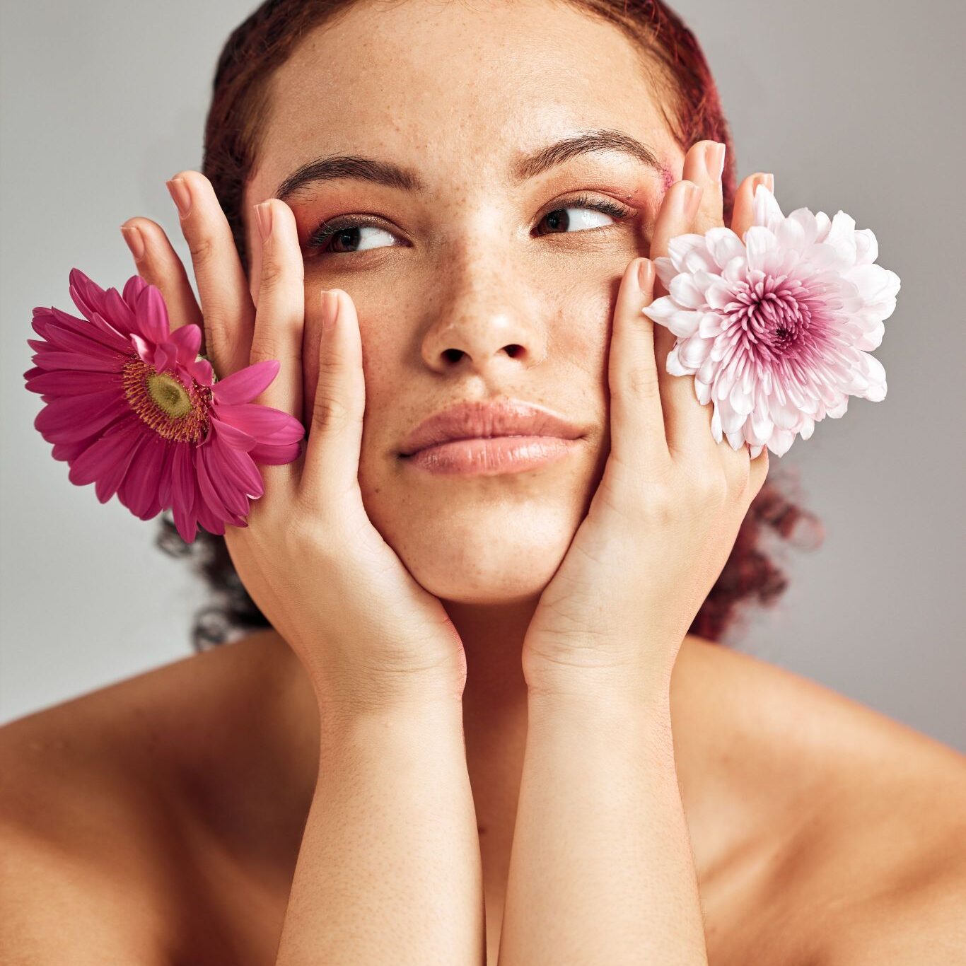 woman-studio-and-face-with-flowers-for-thinking-2023-01-31-23-35-39-utc